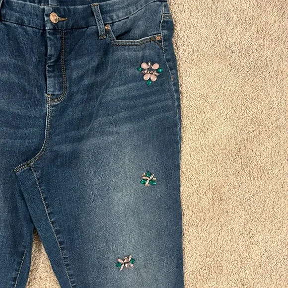 Chico’s So Slimming Girlfriend Slim Leg Ankle Sz 12P Cotton, Spandex Blend $98 - Picture 6 of 16